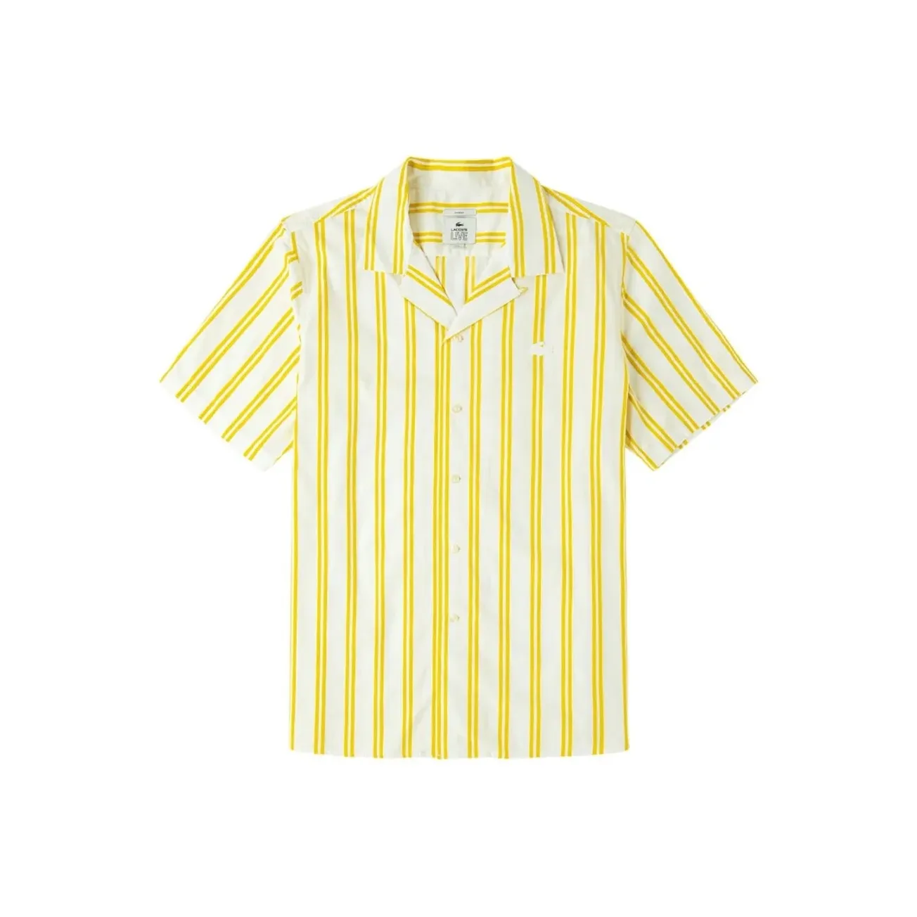 Рубашка унисекс LACOSTE Collaboration желто-белая с полосами