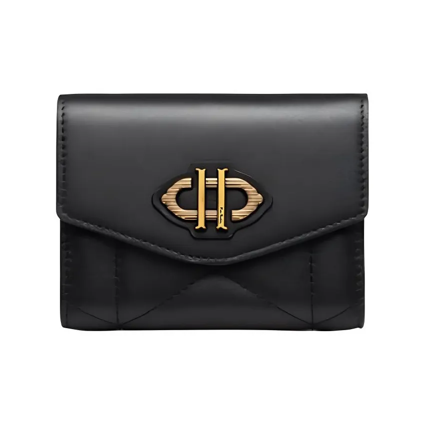 PIERRE CARDIN Кошелек из крупнозернистой текстуры коровьей кожи женский черный