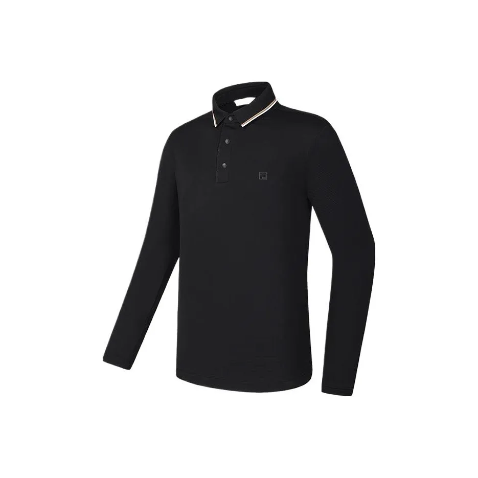 FILA Golf Series Polo Shirts Men Pitch Black BK