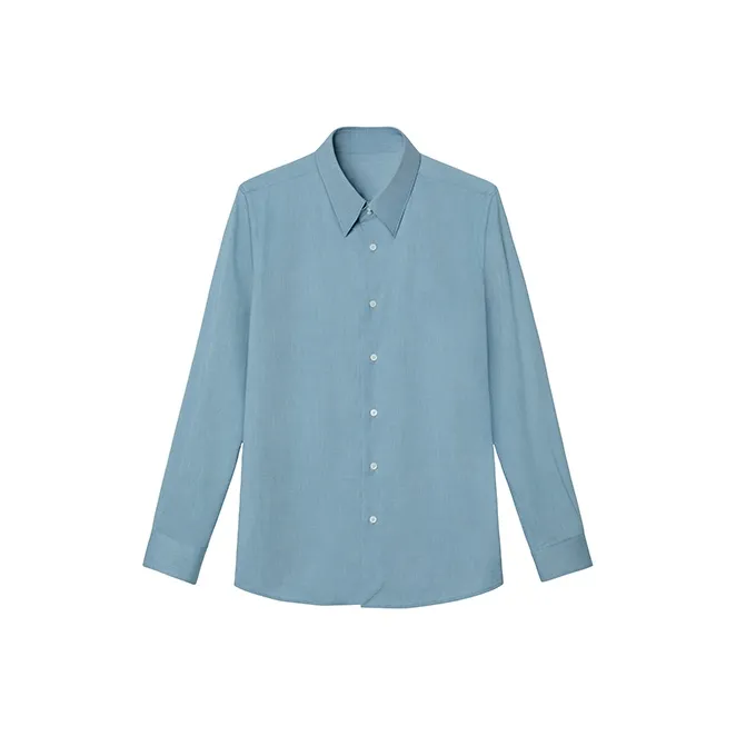 SKARO Синий SKE1691 1 Острый воротник Мужская рубашка