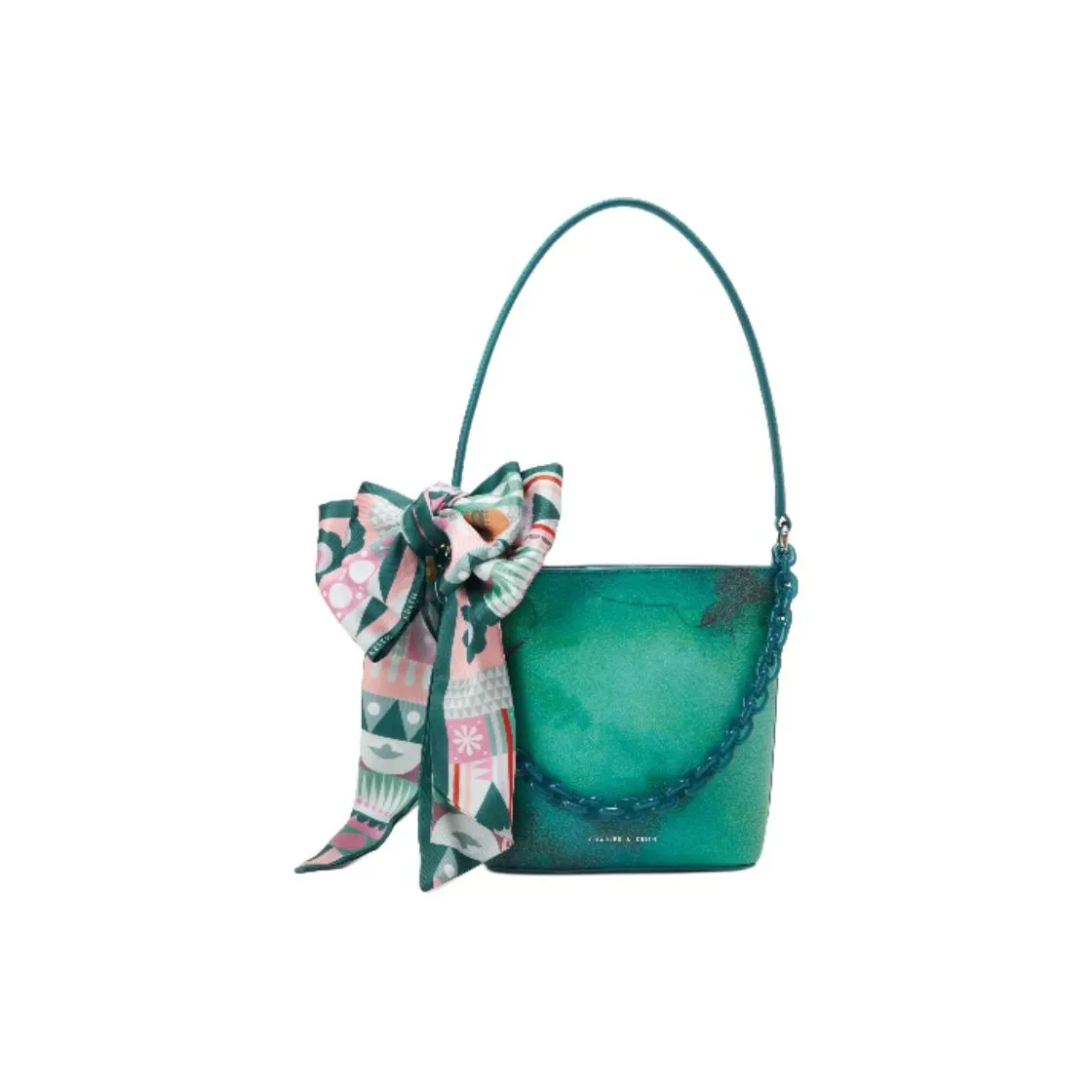 CHARLES KEITH Ткань Ведрообразная Сумка Средний Размер Женская Многоцветная