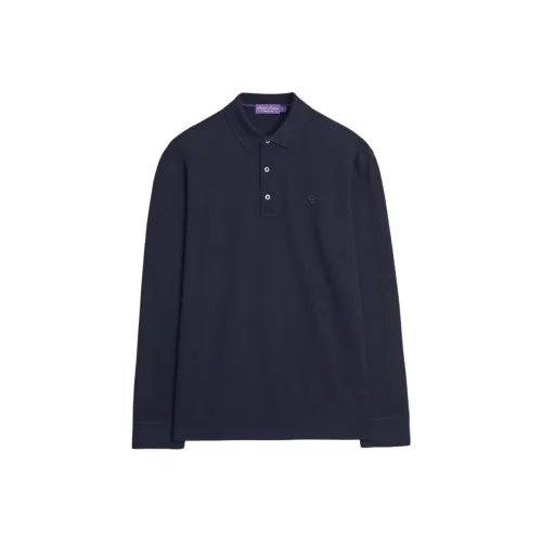 Ralph Lauren Purple Label Мужское Поло Морского Синего Цвета