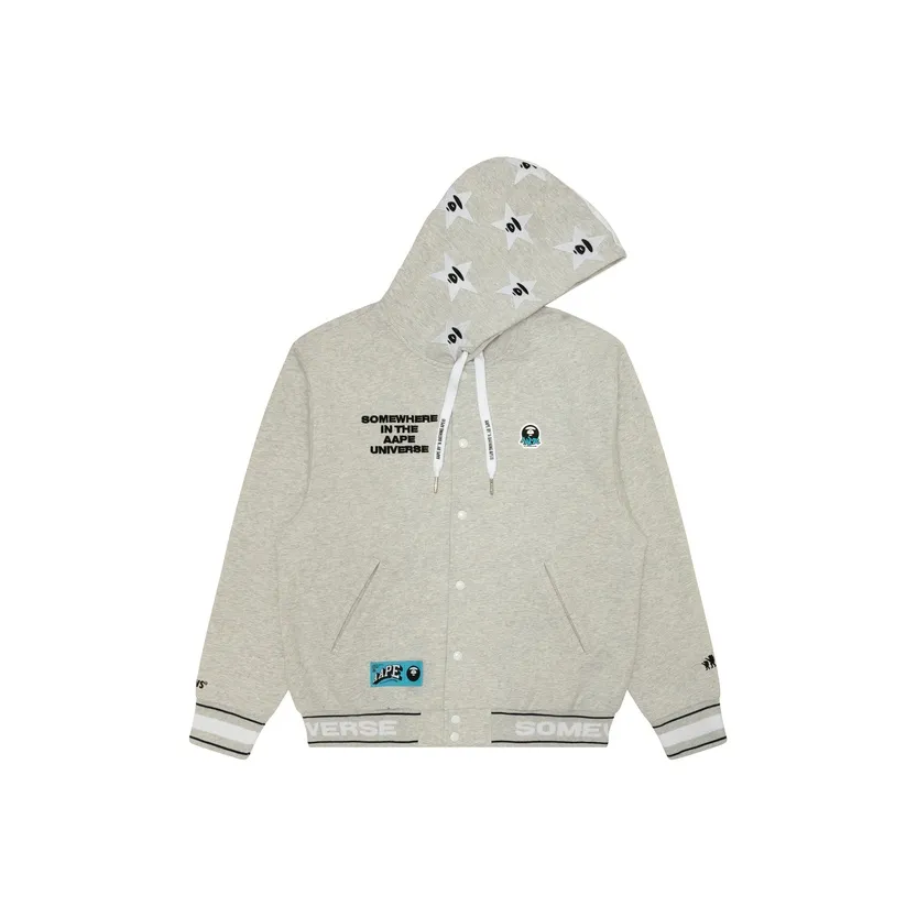 Aape By *A Bathing APE® Moonface Logo Hooded Varsity Jacket
