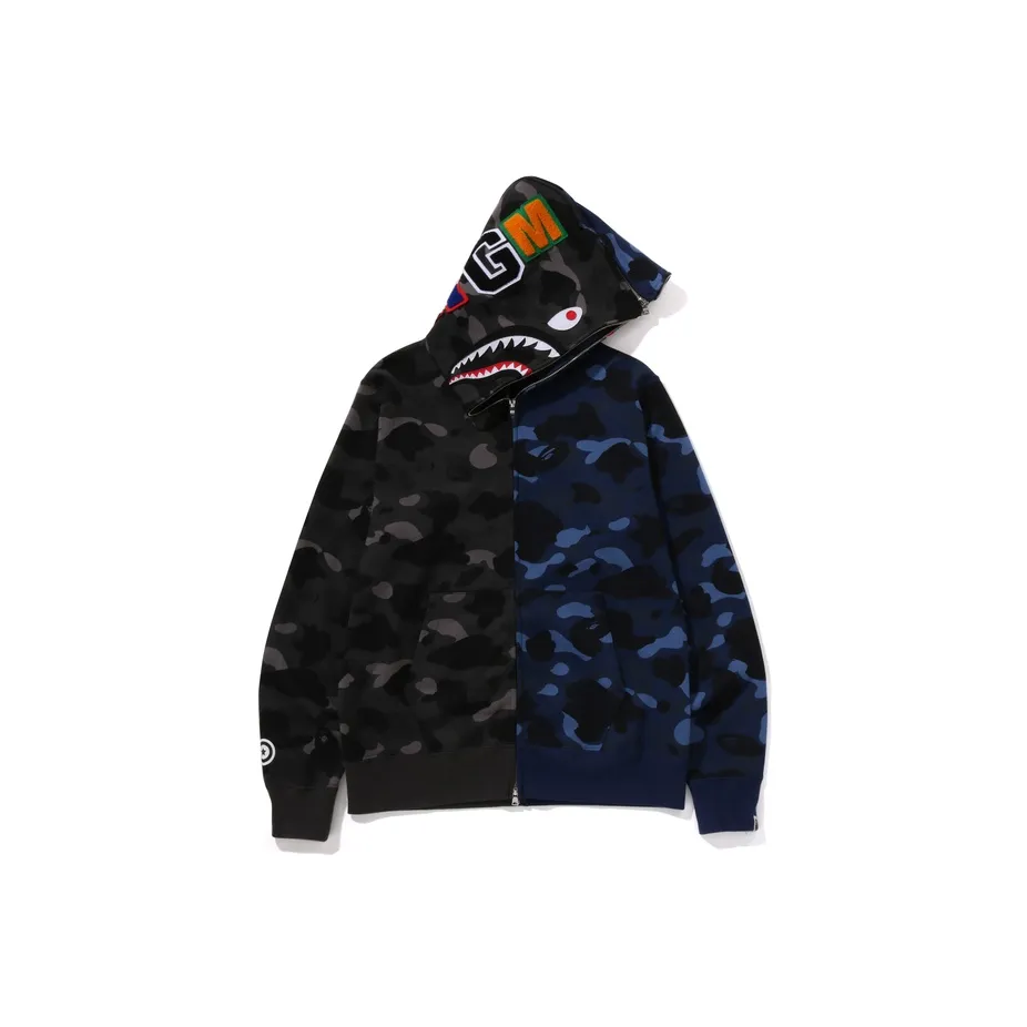 Weekday Tracy Robe t-shirt double épaisseur avec inscription Noir Color Camo Separate Shark Full Zip Hoodie