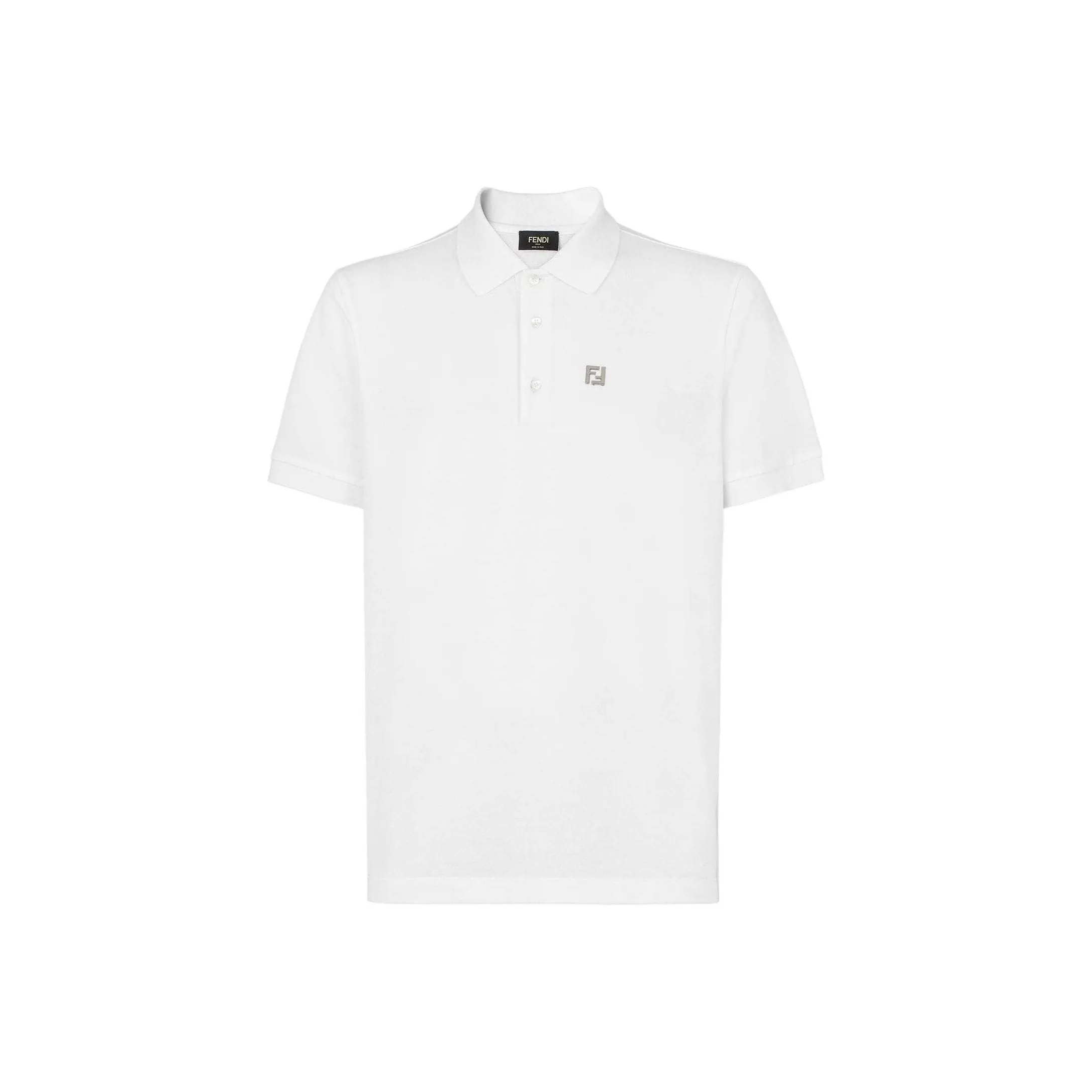 FENDI Logo Plaque Short Sleeved Polo Shirt