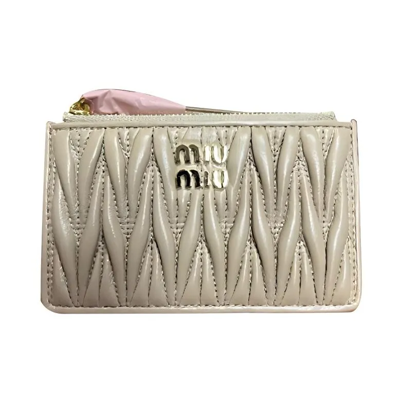 MIU MIU Matelassé Leather Wallet Regular Women's Gold