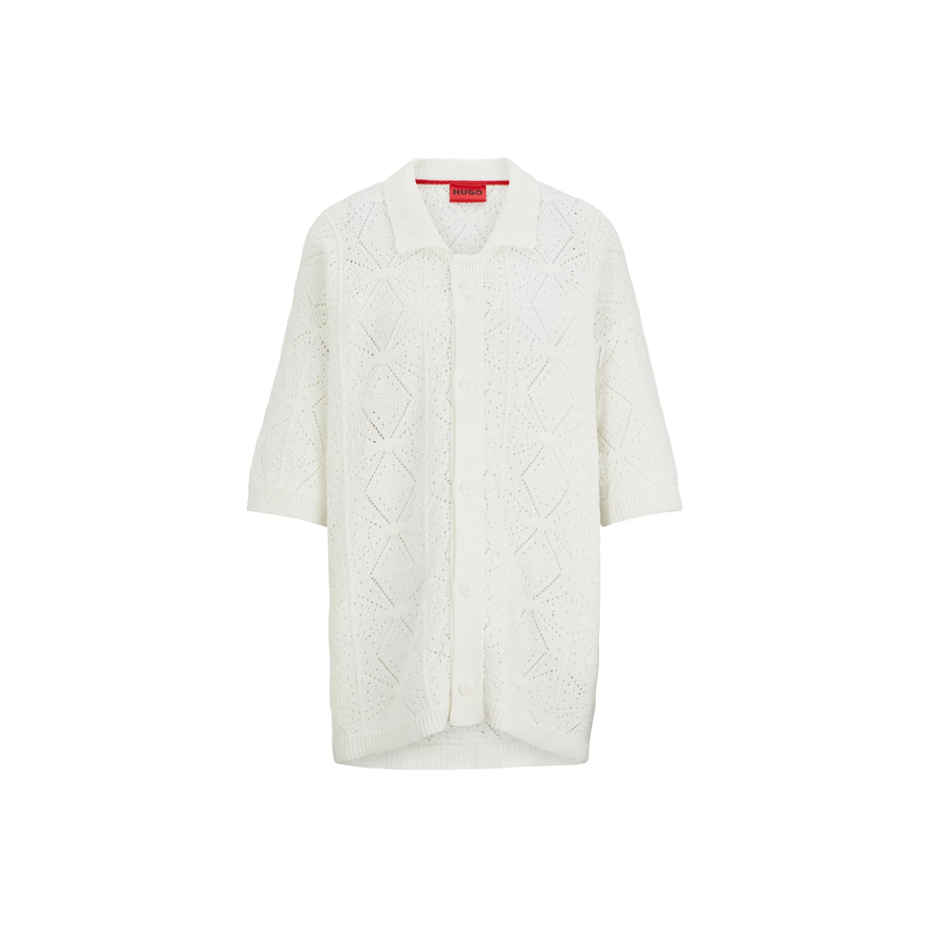 HUGO BOSS Crochet Cotton Shirt