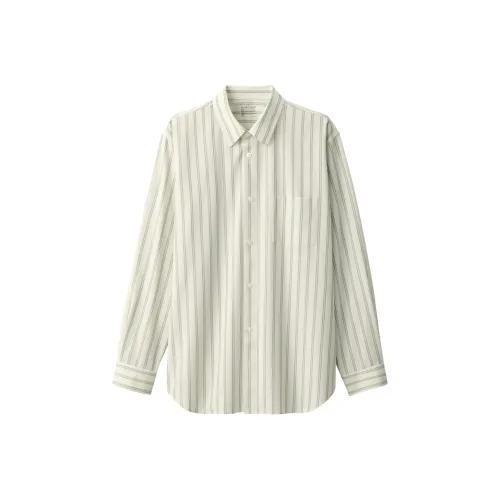 Muji LABO Series Серый Белый Мужские Рубашки