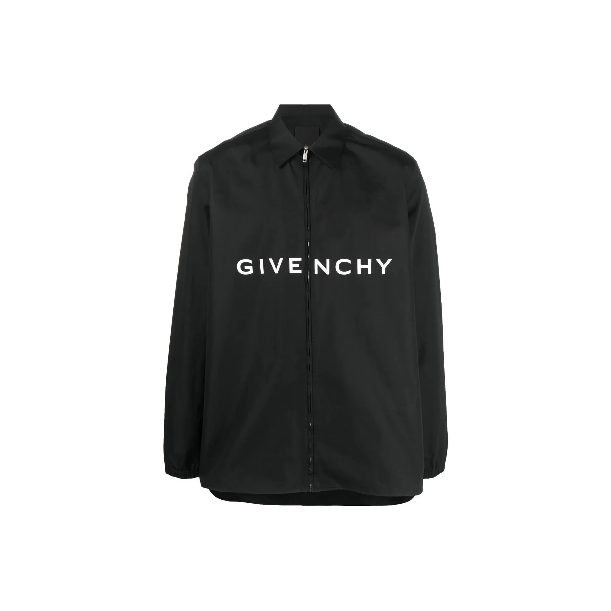 Givenchy Boxy Fit Long Sleeve Zip Print Shirt
