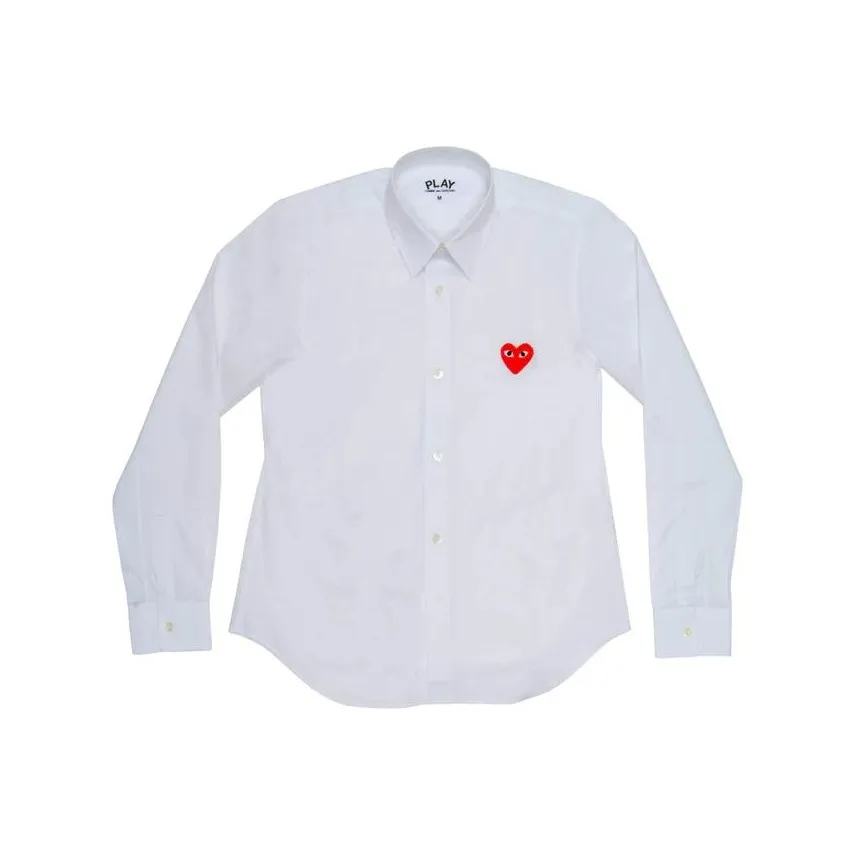 CDG Play SS24 Рубашка Унисекс Белый