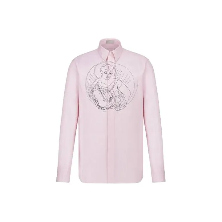 DIOR Shirts Men's Pink White