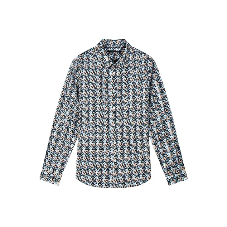 DAVID NAMAN Blue Men's Shirts DAVID NAMAN Синий Мужские Рубашки