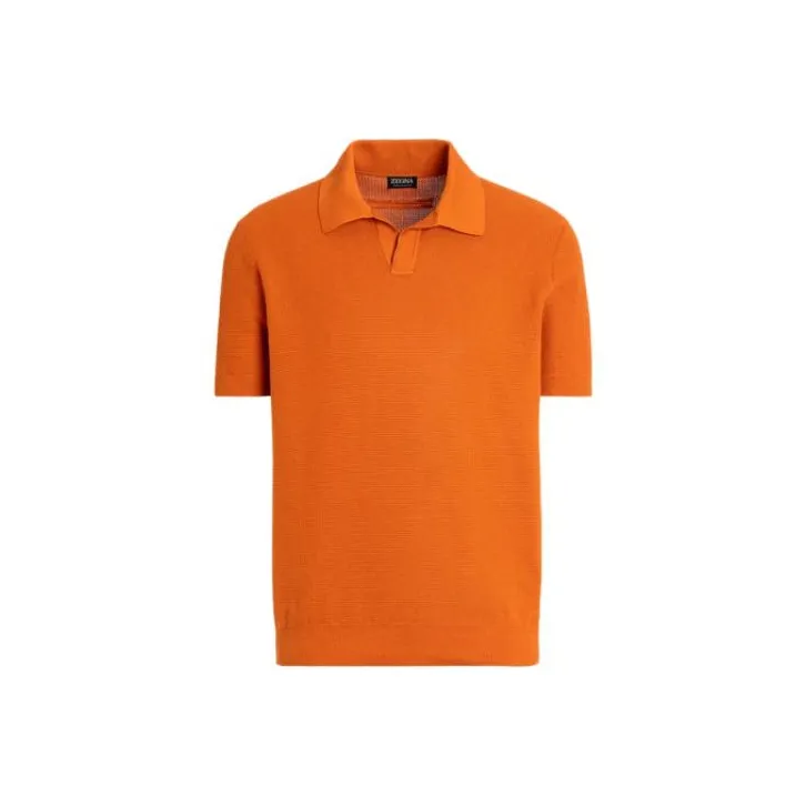 Ermenegildo Zegna Polo Shirts Men's Orange