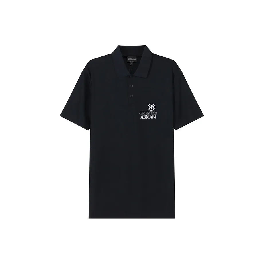 GIORGIO ARMANI Темно-синий Синий Мужская Рубашка Поло