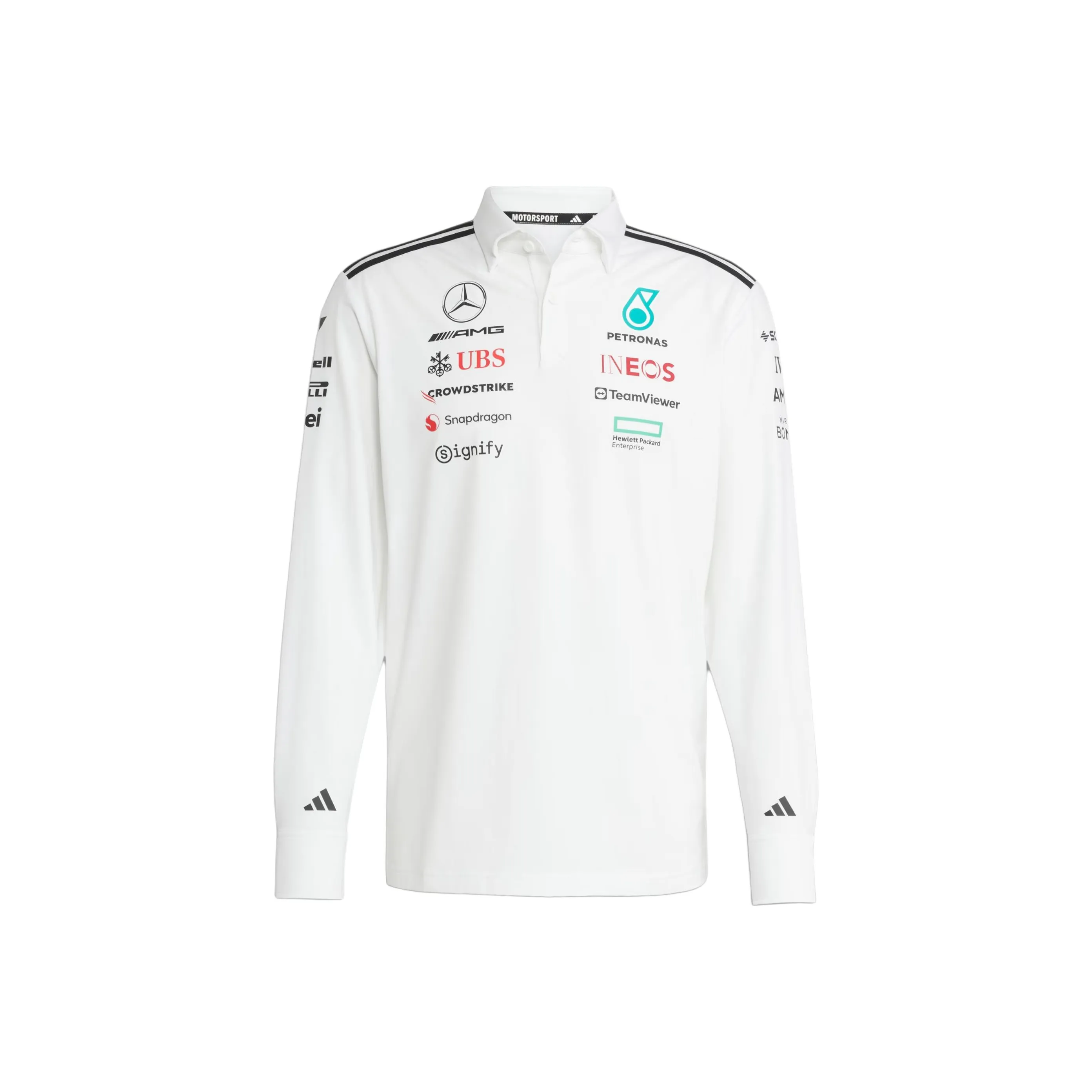 Adidas x Mercedes AMG Petronas F1 Team SS25 Polo Мужской Белый Черный