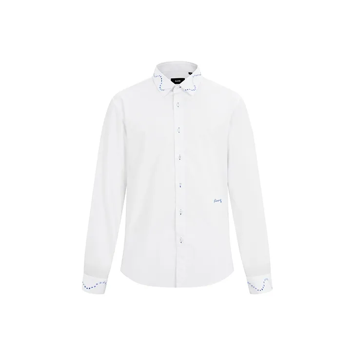 RARE Длинный рукав рубашка мужская белая