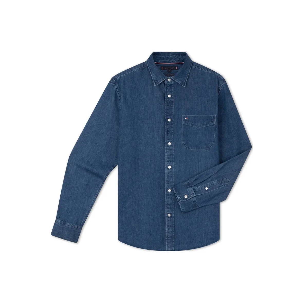 Tommy Hilfiger Рубашка Мужская Джинсово-синяя