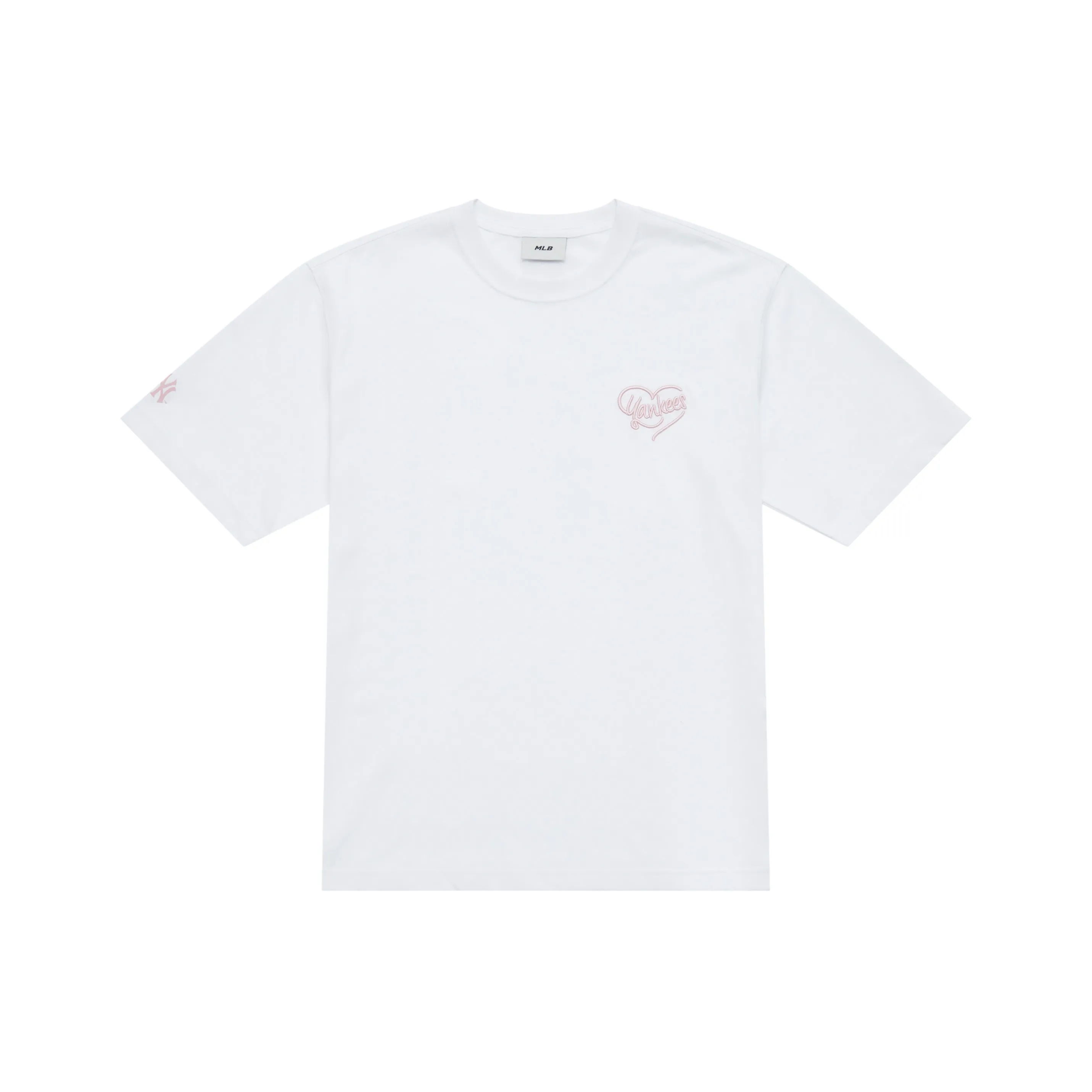 Mlb Base Logo New York Yankees Heart SS25 T-Shirt Унисекс Экрю