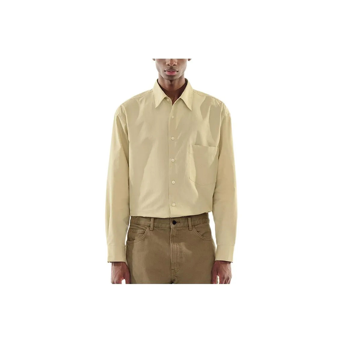 UNIQLO Хаки Мужские Рубашки