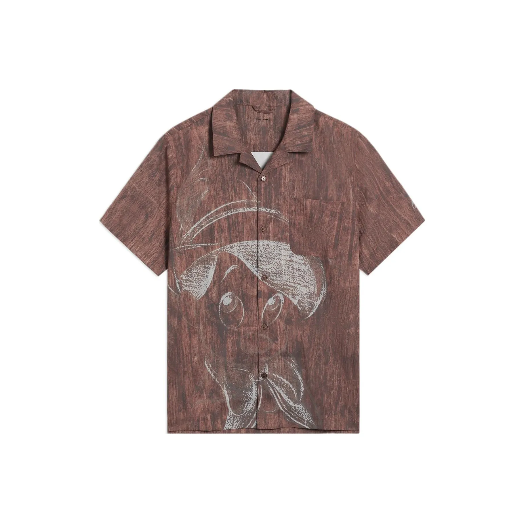 Disney X LINING Disney Shirts Men's Umber Wood Grain All Over Print