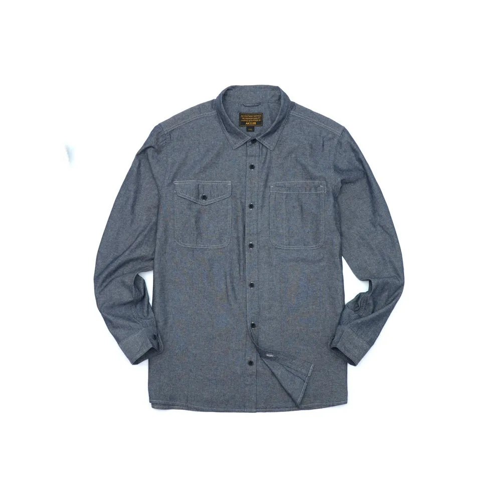 AKCLUB Vintage Collection Рубашка Мужская Джинсовая Синяя