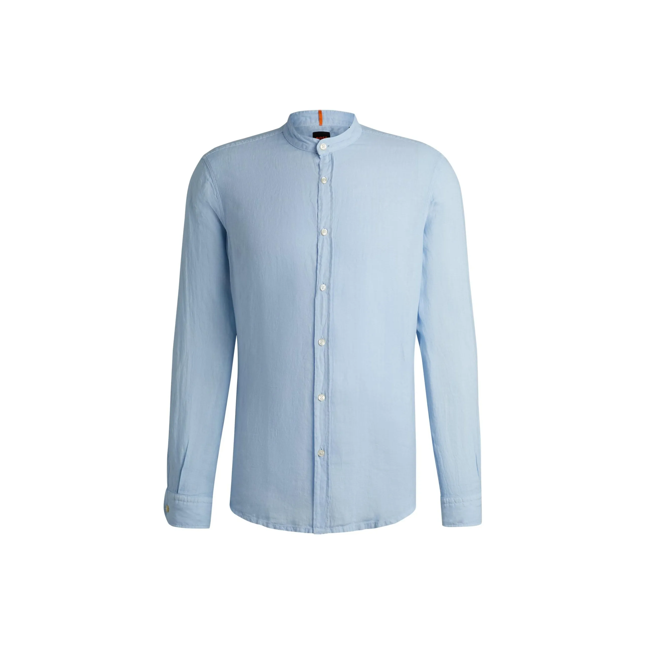 HUGO BOSS Regular Fit Shirt In Linen Canvas Shirt Men's Blue
