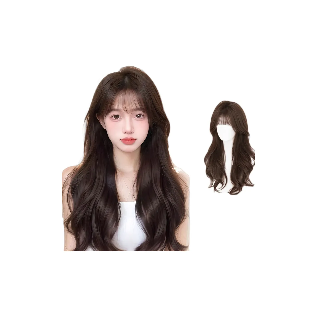 QIYEXUE Нет необходимости в ношении сетки для волос большие волнистые длинные локоны разделенные швы по желанию парики