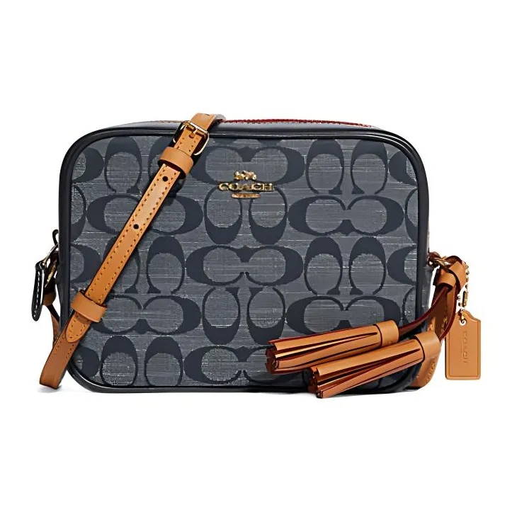 COACH Camera Leather Camera Bags Shoulder bag Croco Rosa bag Croco Small Size Women's Tannin Denim Blue