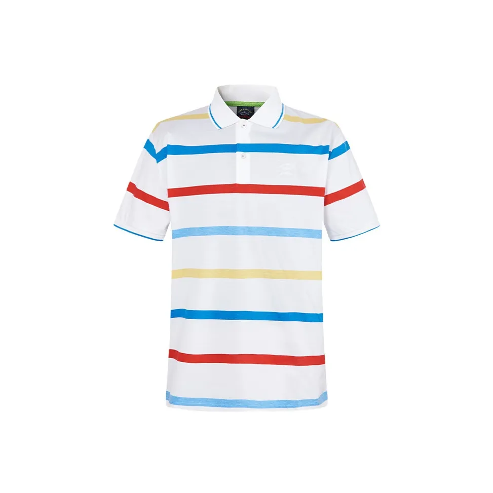 Paul & Shark Yachting Polo Shirt Men's White Base Blue Red