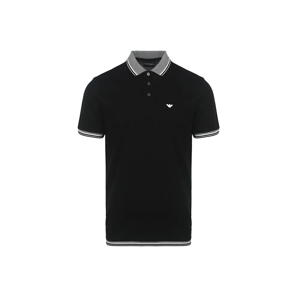EMPORIO ARMANI Logo Embroidered Short Sleeved Polo Shirt