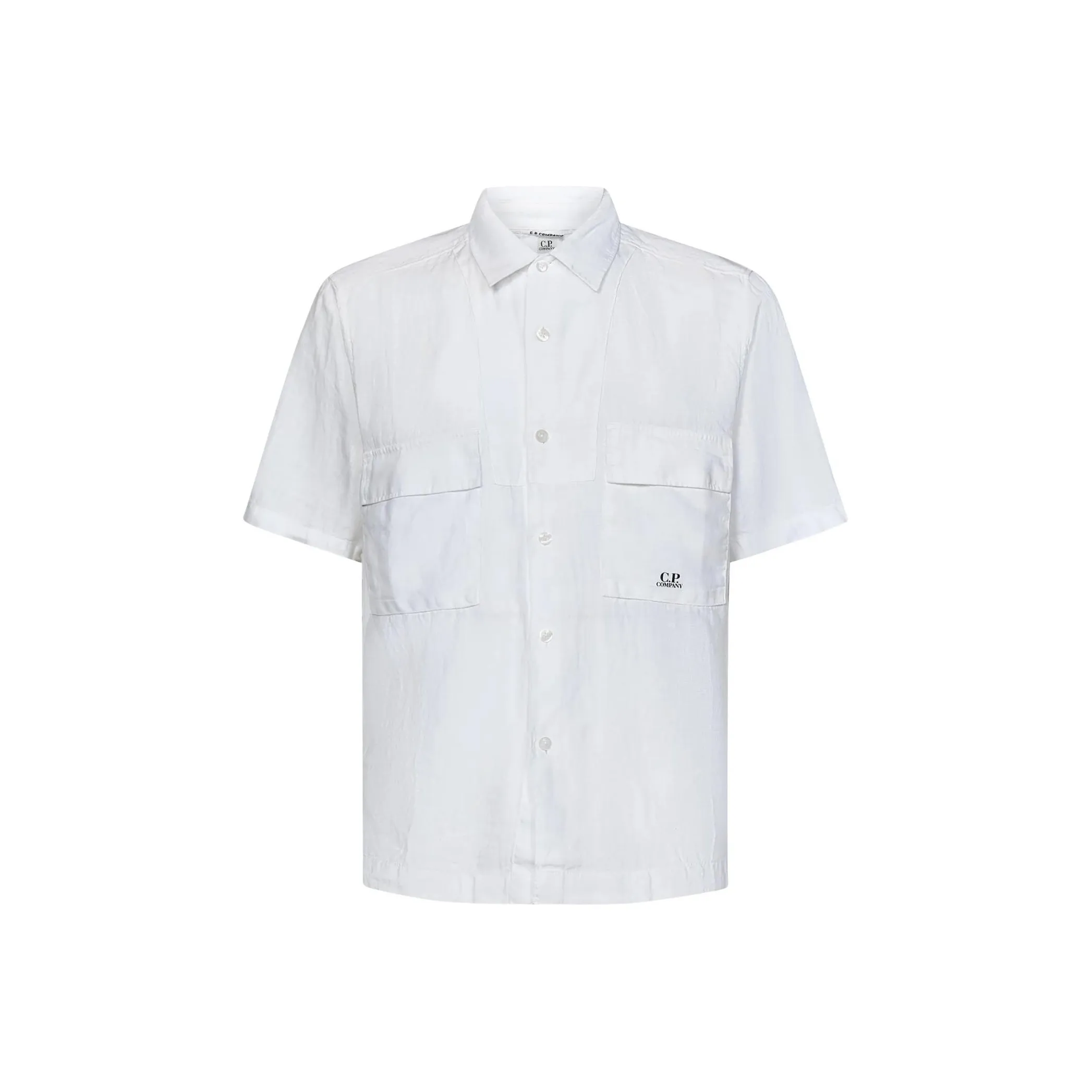 C.P.Company Logo print Linen Shirt