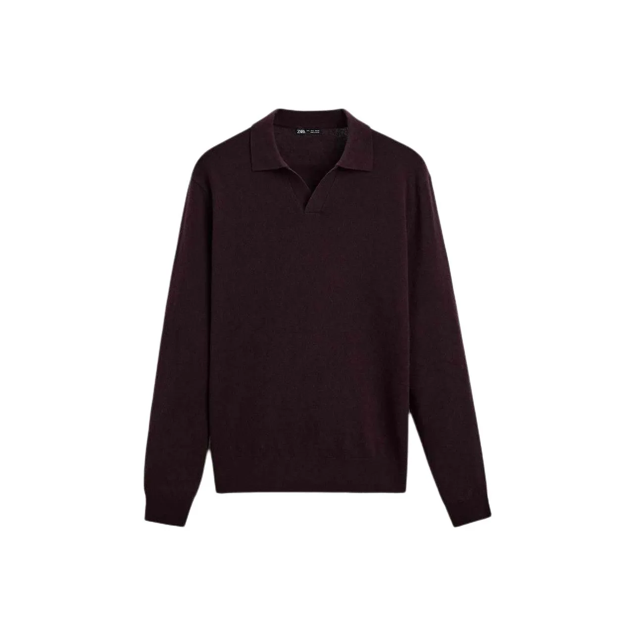ZARA Polo Shirts Men's Burgundy