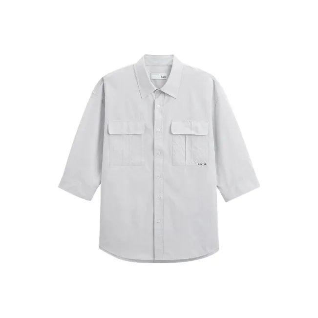 GXG Shirts Men's White With Gray Stripes
