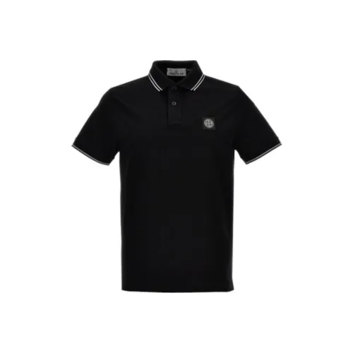 STONE ISLAND Мужское Поло Черного Цвета