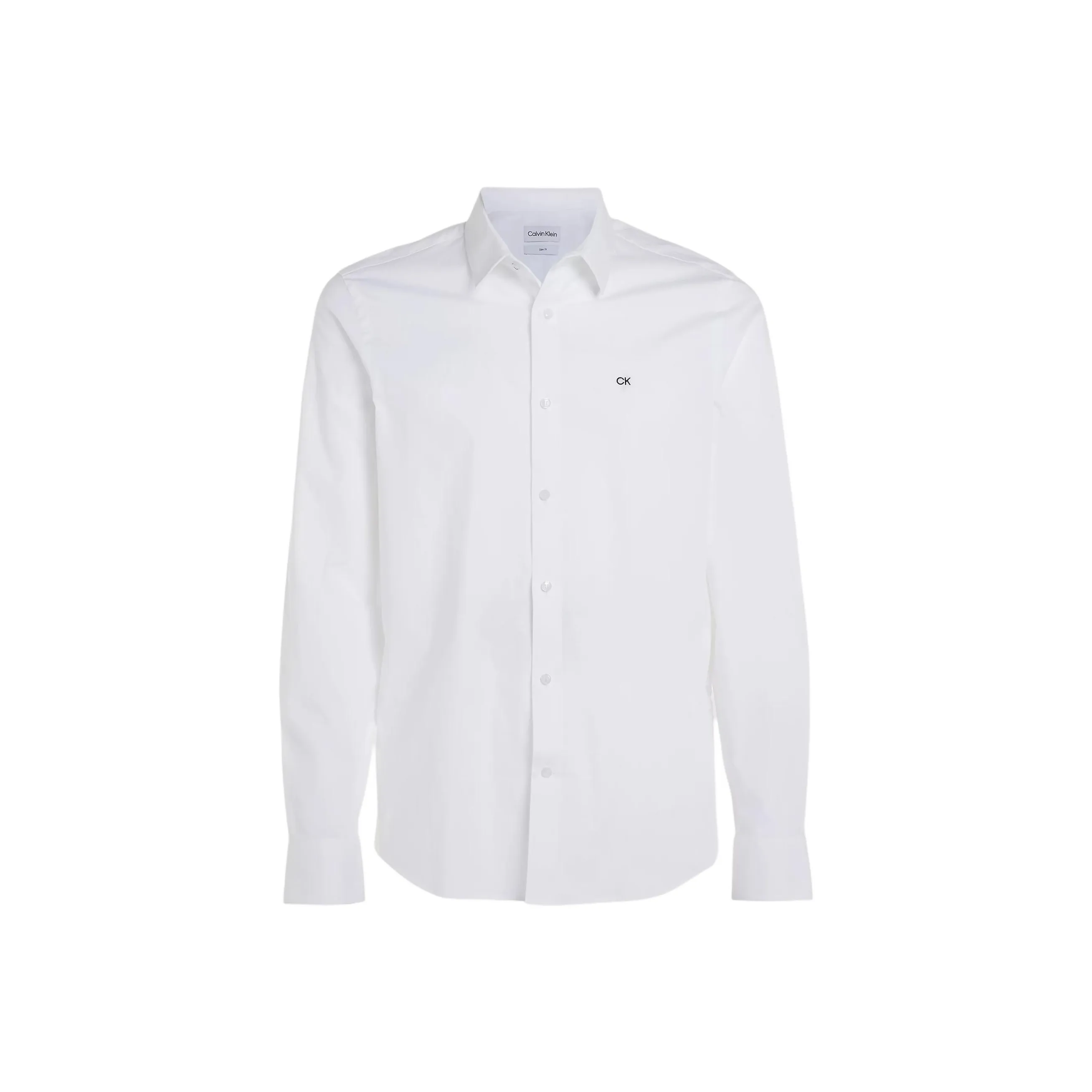 CALVIN KLEIN Тонкая рубашка из поплина эластичная мужская белая