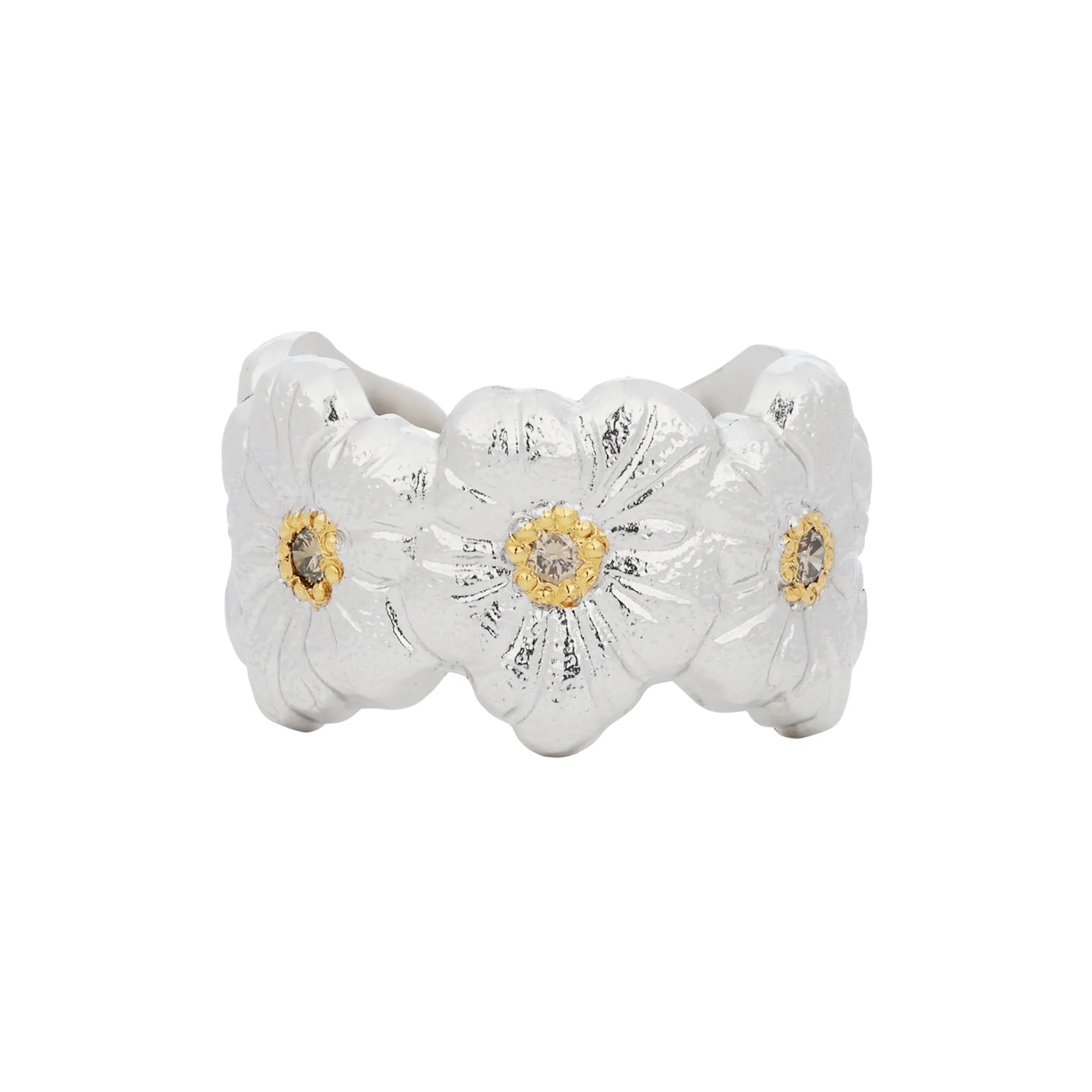 BUCCELLATI BLOSSOMS Series 925 Sterling Silver Rings Unisex Silver