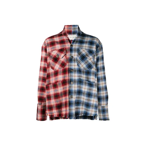 GREG LAUREN Красный/синий Мужские Рубашки