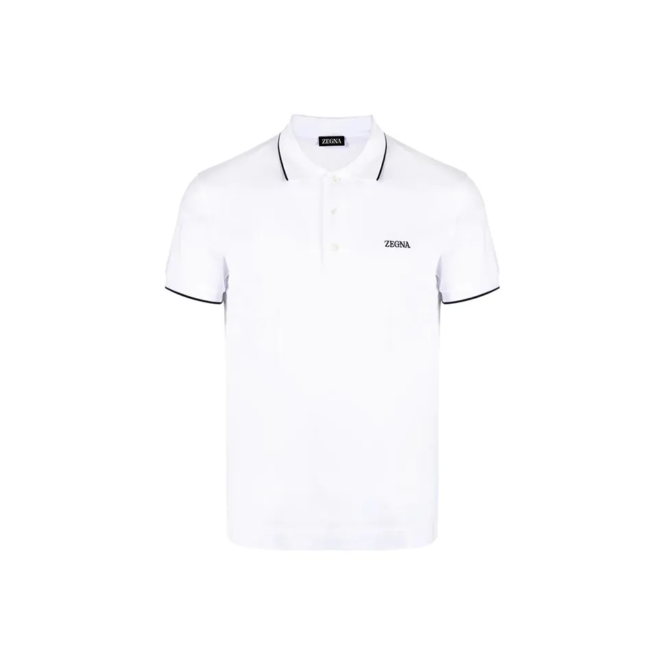 Zzegna SS23 Поло Мужское Белое