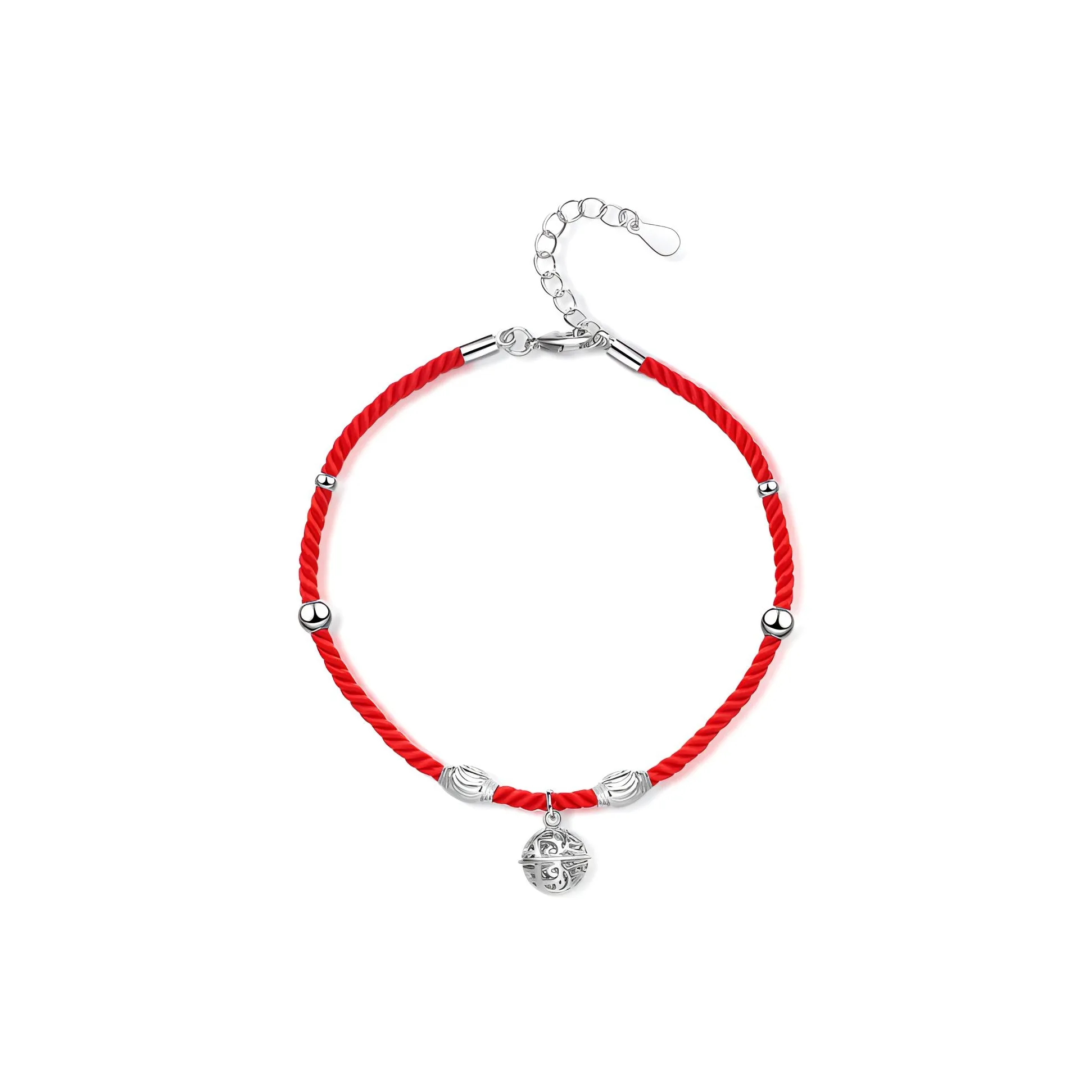 PIARA Медные браслеты на щиколотку, серебряная нить, красная нить, женские