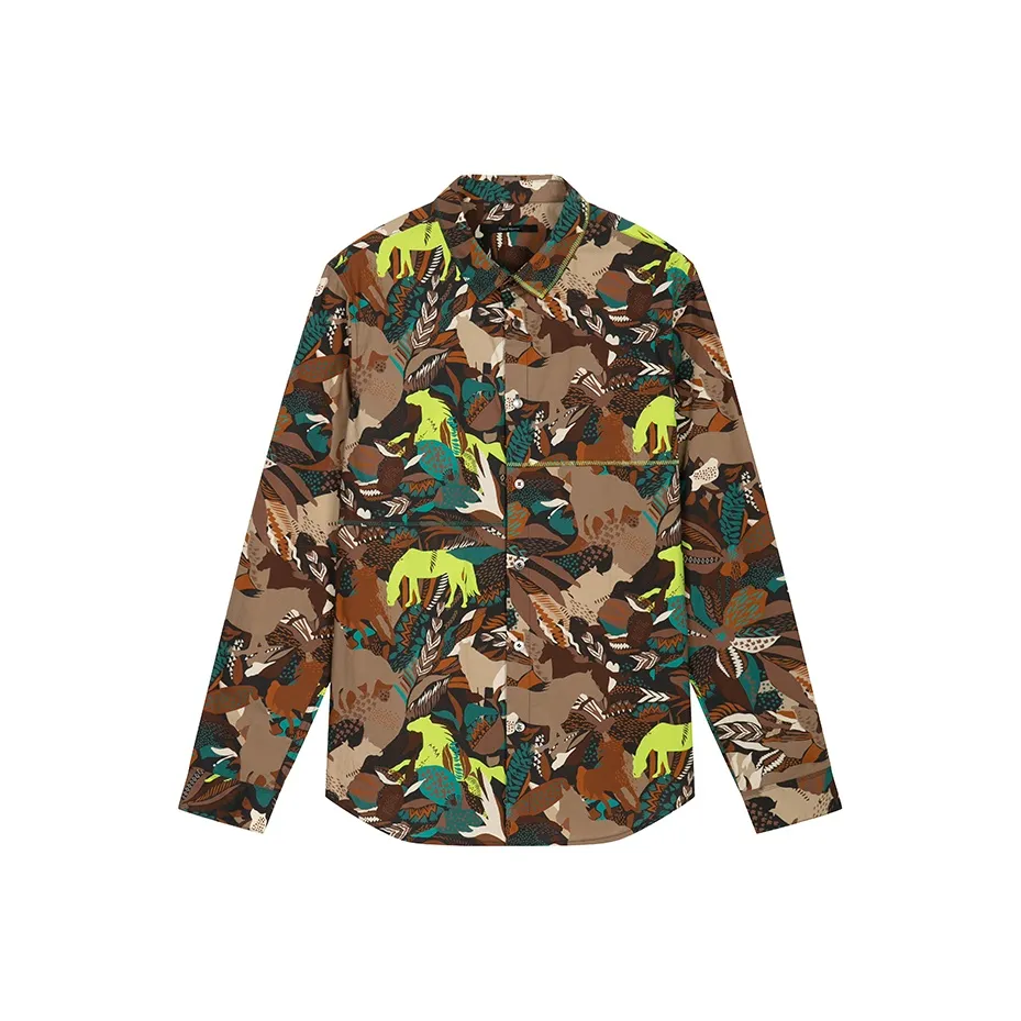 DAVID NAMAN Зеленые Мужские Рубашки