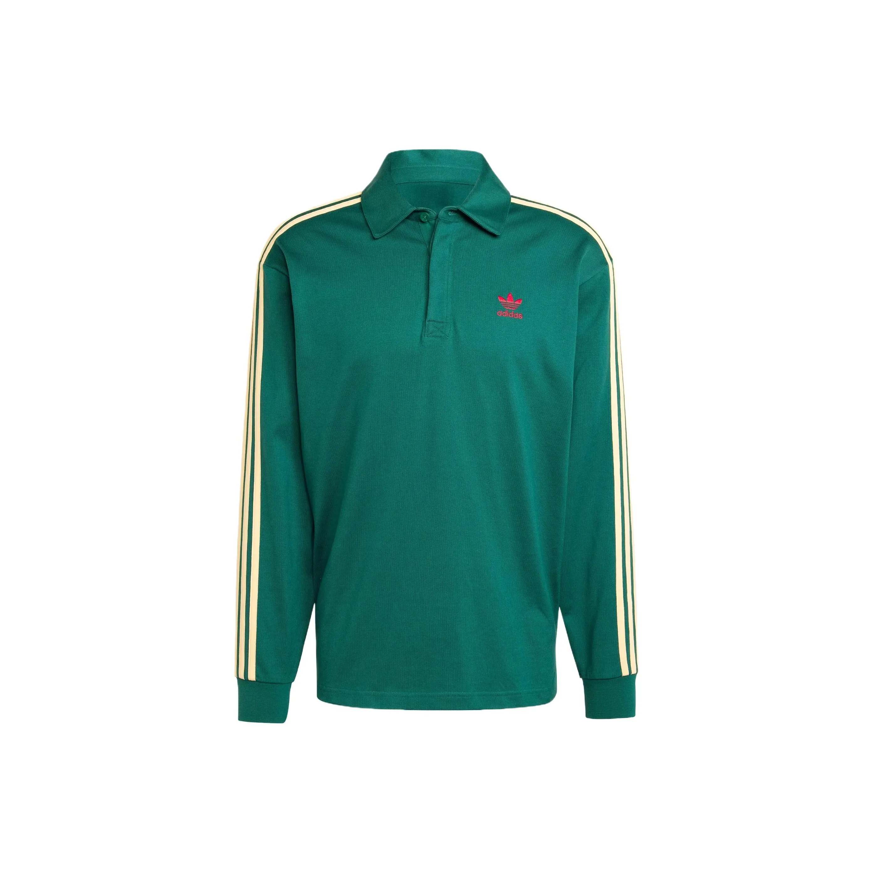 Adidas Originals ADICOLOR Polo Shirt Men's Preppy Green/Crimson Red/Pink Yellow