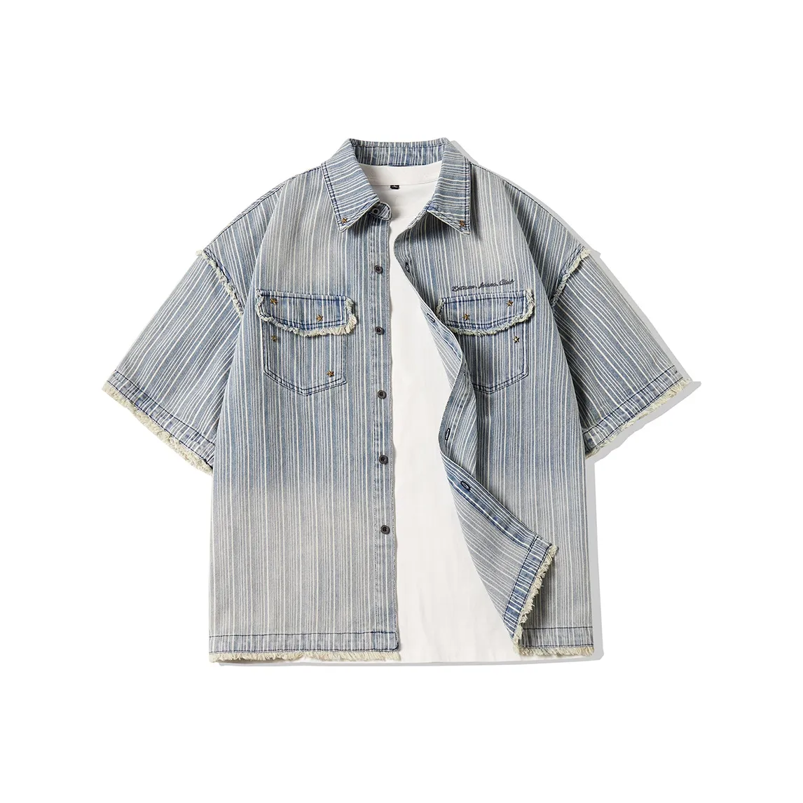 EPTISON Shirts Unisex Washed Denim Blue