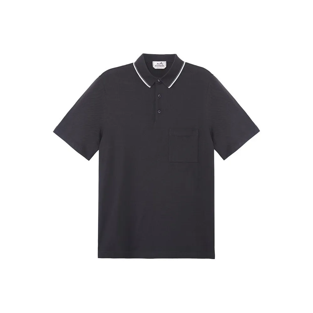 HERMES SS23 Polo Shirt Men's Black