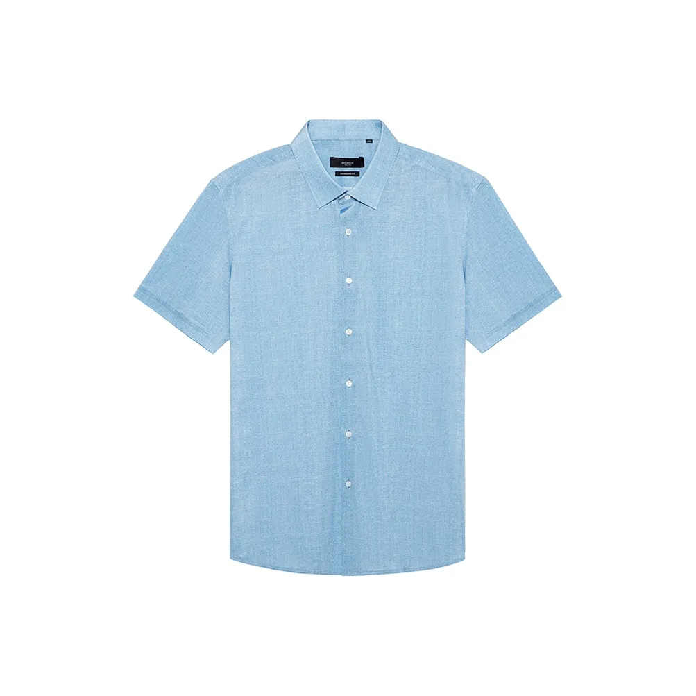 DIDIBOY Короткий рукав рубашка мужская аква-синий