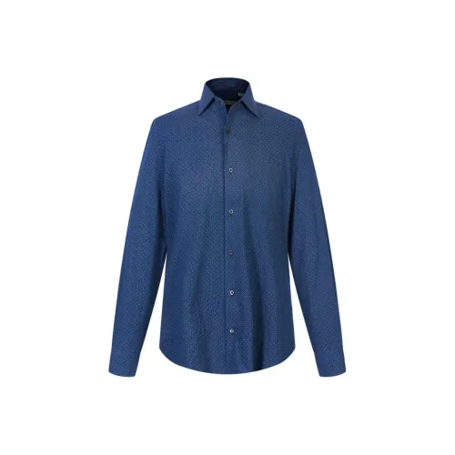 Corneliani Темно-синие Мужские Рубашки