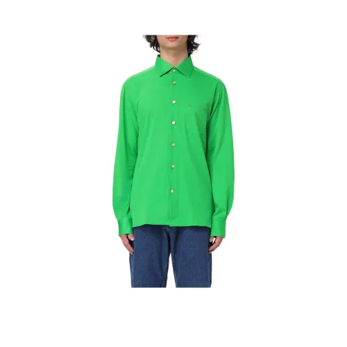 KITON Зеленые Мужские Рубашки