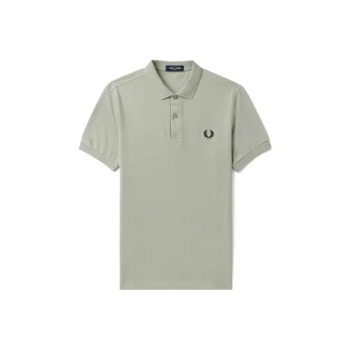 FRED PERRY Мужское поло мшисто-зеленого цвета