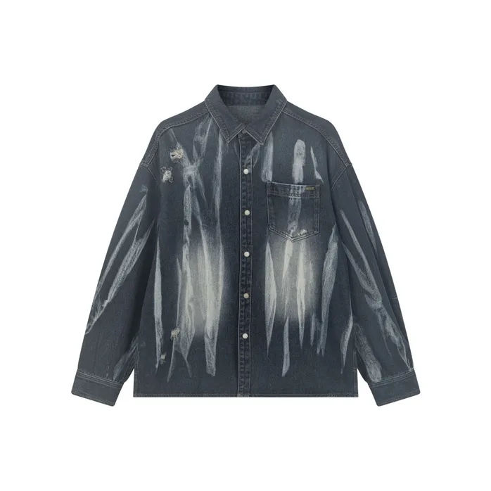 Bosieagender Рубашка Унисекс Винтаж Синий