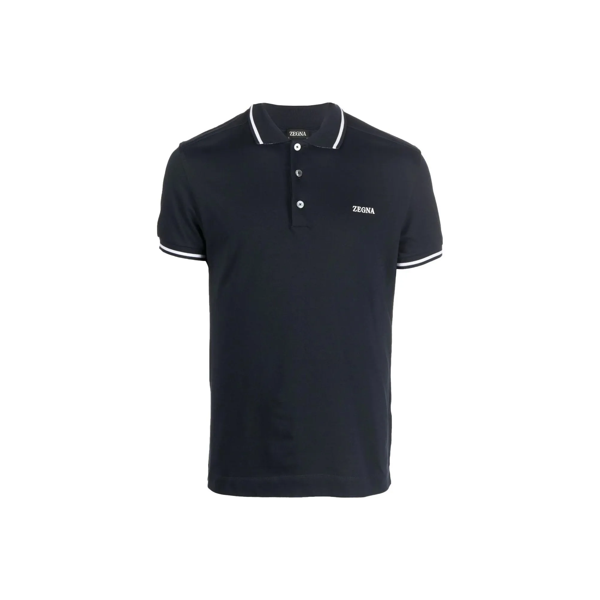 Zegna FW22 Поло Мужское Морской Синий