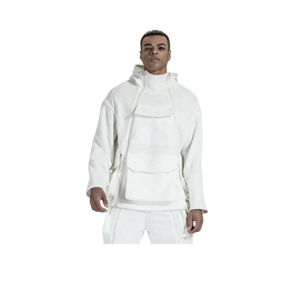 NORVINCY Два способа молния кардиган тяжелый спущенное плечо повседневный свитшот унисекс